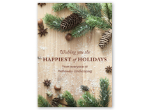 Rustic Barn Board Front Imprint Holiday Card