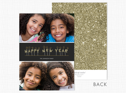 Happy New Year Flat 2 Photo Holiday Card